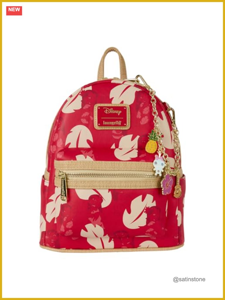 Faux Leather Disney Lilo And Stitch Mini Backpack With Charm